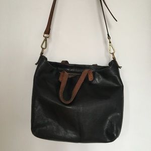 Madewell Black Leather Messenger Bag Purse